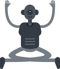 Robot Character Sitting Illustration
