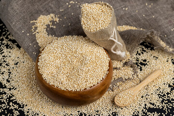 a large amount of quinoa groats during porridge cooking