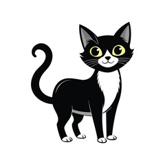 Fototapeta premium Halloween Cat Silhouette Vector illustration