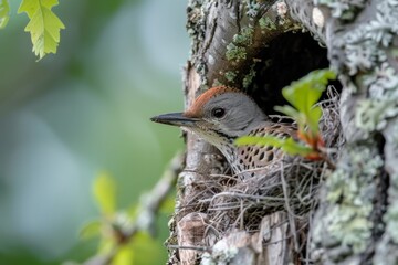 Red-shafted northern flicker nest