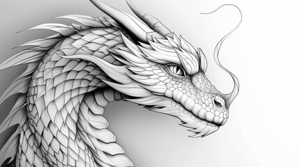 A dragon-themed coloring page designed with very easy outlines and crisp lines, perfect for beginners and young artists to enjoy coloring and exploring their creativity.