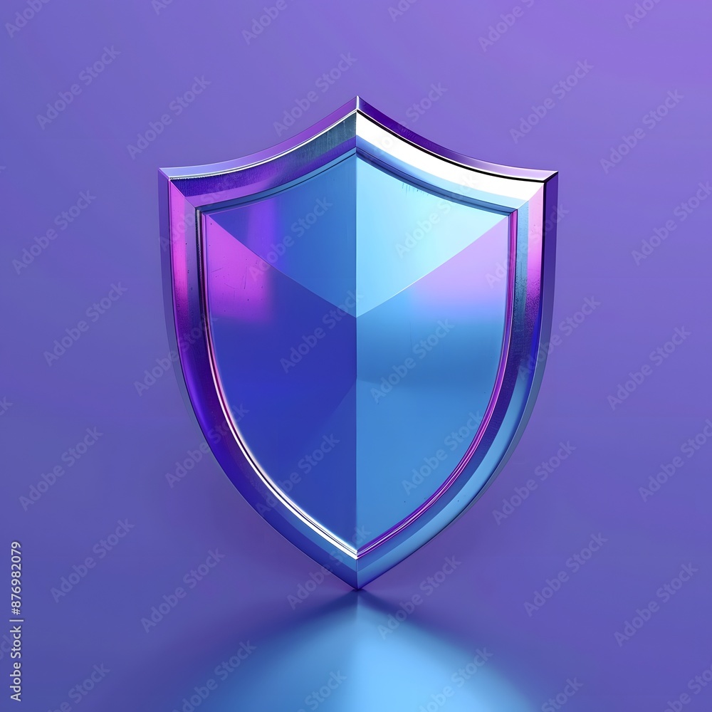 Poster glossy shield on gradient background