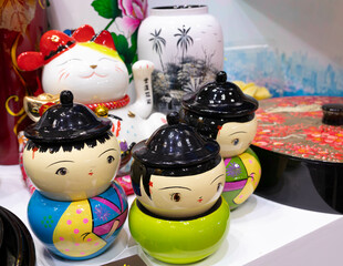 Closeup of Japanese Doll Ring Souvenirs