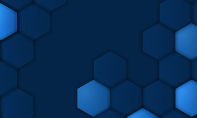 Fototapeta premium Abstract blue hexagon modern gradient geometric background