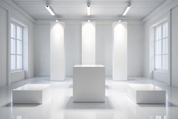 empty exhibition room for your art mockup. Generative AI