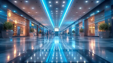 Modern Shopping Mall Corridor - Generative AI