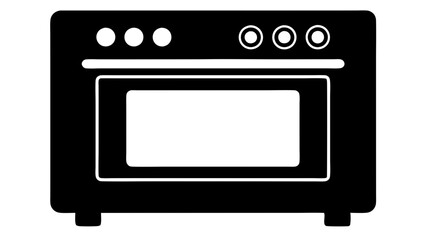 Electric Oven Vector Silhouette Modern Kitchen Appliance