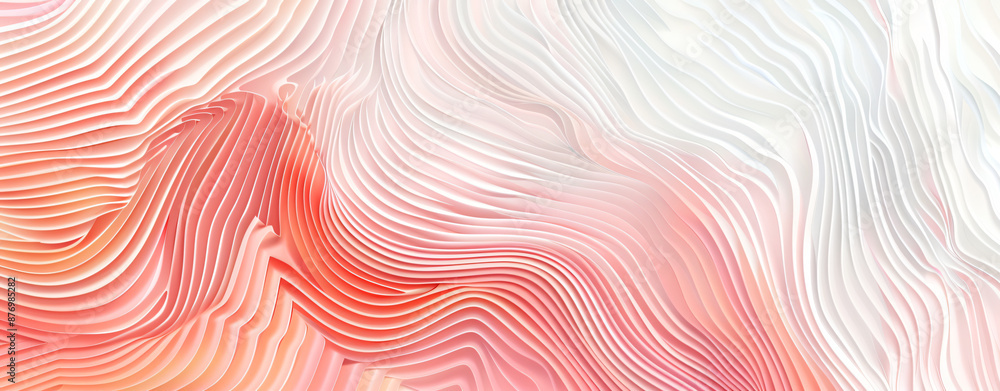 Poster abstract background with wavy lines in coral color, illustration. abstract background with wavy line