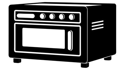 Electric Oven Vector Silhouette Modern Kitchen Appliance