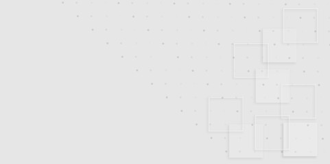 White color technology concept geometric line vector background. Abstract white and gray background design white transparent material in triangle and squares shapes 