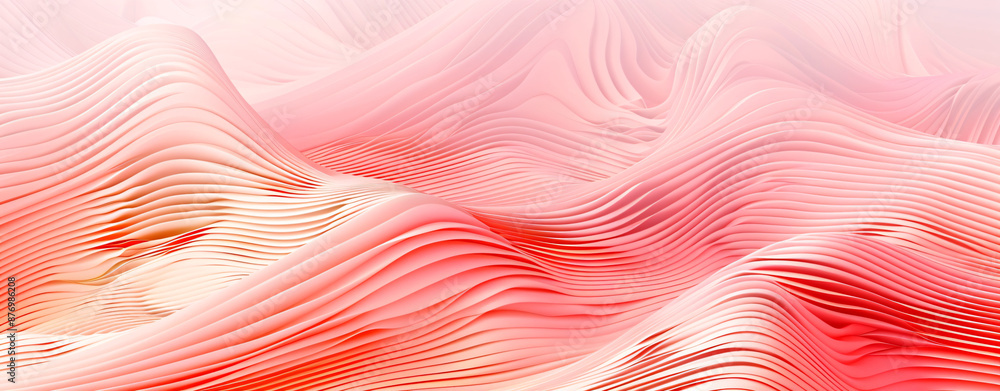 Poster abstract background with wavy lines in coral color, illustration. abstract background with wavy line
