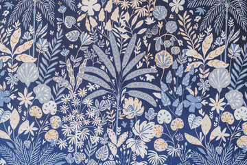 Motif floral couleurs rétro sur papier - Arrière plan design graphique	