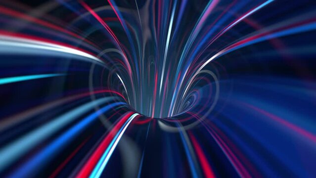 Abstract Endless Tunnel - Futuristic & Quantum Physics. Time travel, data transmission, consciousness travel.