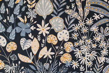 Motif floral couleurs r&eacute;tro sur papier - Arri&egrave;re plan design graphique	