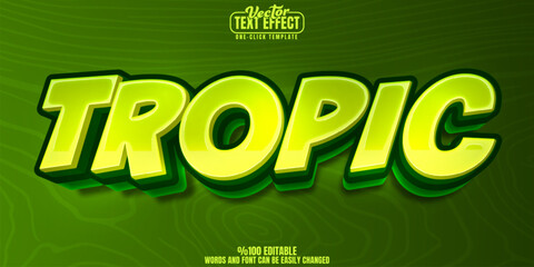Tropic editable text effect, customizable tree and forest 3D font style