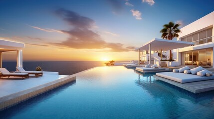 Obraz premium Sea view architecture furniture building.