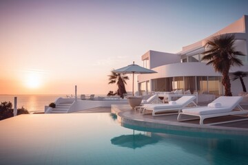 Fototapeta premium Beach hotel resort architecture furniture.
