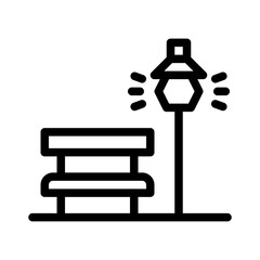 bench line icon