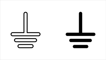 Electrical Earth Icon set, Earth Symbol sign design vector illustration on white background