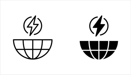 Electrical Earth Icon set, Earth Symbol sign design vector illustration on white background