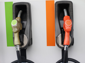Gas filler at the fuel pump