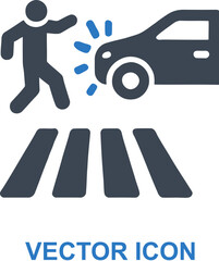 Person hit by car icon