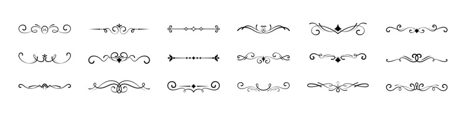 Divider set. Page border set. Chapter division. Isolated dividers vector sign.