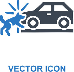 Car hitting a dog icon