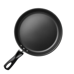 frying pan with handle, perfect for cooking and frying. Ideal kitchen tool. Isolated on white background.