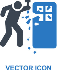 Person destroying someone's property icon
