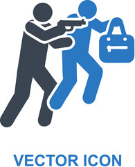 Person mugging another individual icon