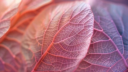 Leaf background featuring a close-up view of veins and cells, illustrating the complexity of botanical structures.