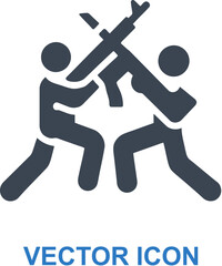 People in armed conflict icon