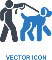 Dog pulling on the leash icon