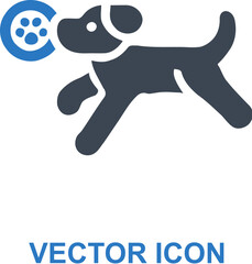 Dog fetching a frisbee icon