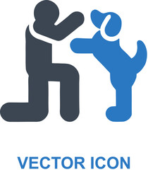 Person playing with their dog icon