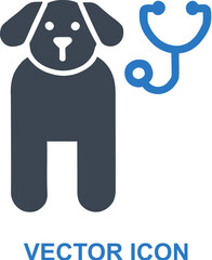 Dog visiting the vet icon
