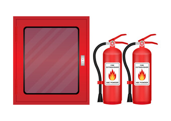 Fire Extinguisher Box. Vector Illustration Isolated on White Background. 