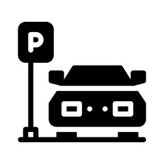 parking lot glyph icon