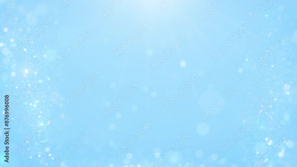 Poster bright blue background with bokeh lights and sparkles. creates a cheerful and festive atmosphere. pe