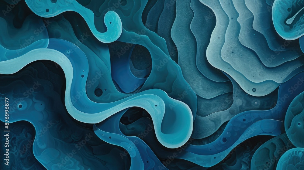 Poster create captivating backgrounds with artistic abstract blue wavy shapes and fluid forms for a modern 
