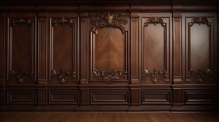 Intricate Wood Paneling in a Classic Interior