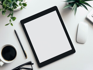 Ipad mockup on the desk