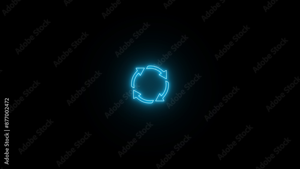Poster abstract beautiful color neon light loading circle icon background.