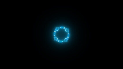 Abstract beautiful color neon light loading circle icon background.