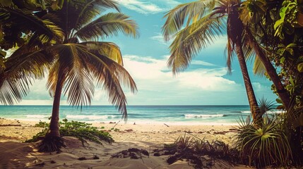 Obraz premium Paradise, exotic tropical sun, beach, sea, island for vacation travel
