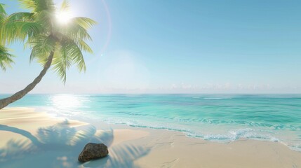 Obraz premium Paradise, exotic tropical sun, beach, sea, island for vacation travel