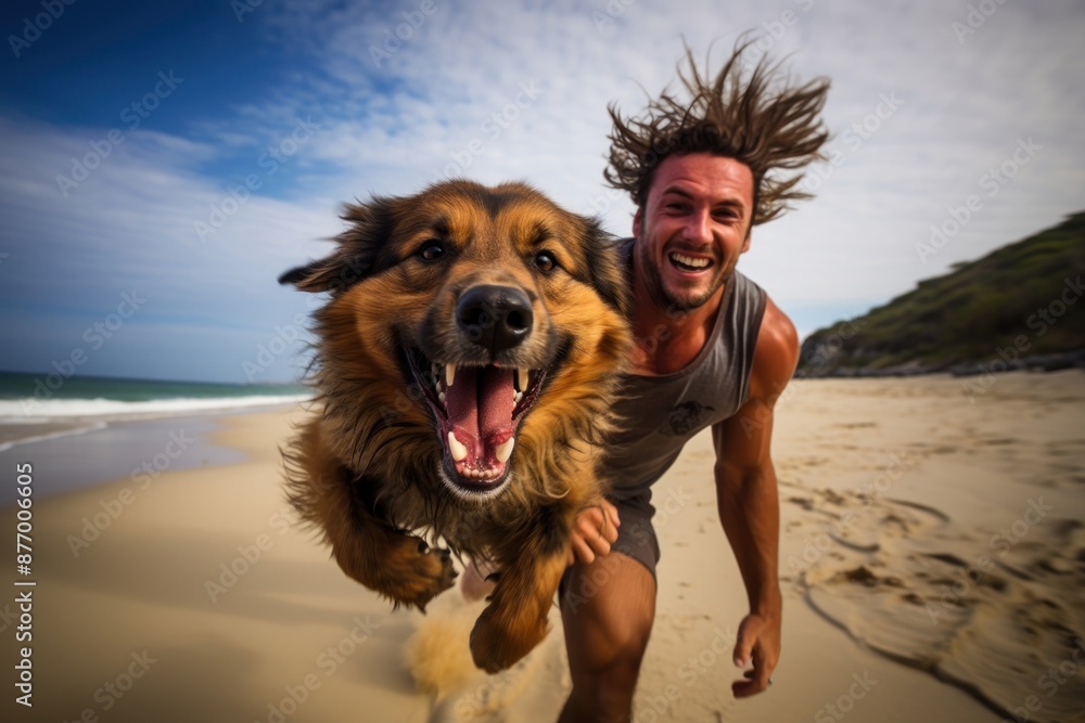 Wall mural dog mammal animal beach.