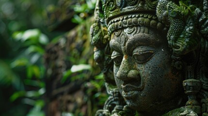 Obraz premium Woman's Face Statue Close Up