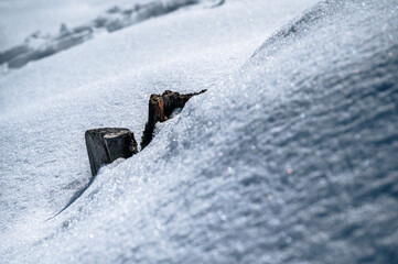 Valbruna and Val Saisera at the end of winter. Between the snow and the first flowers of the new season